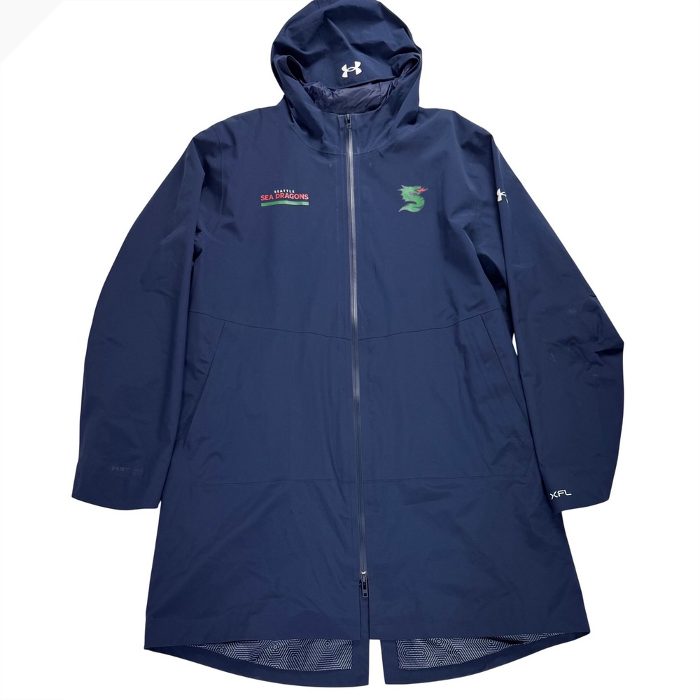 Under Armour XFL Seattle Sea Dragons‎ Rain Jacket Navy Blue XXL Sideline Gear